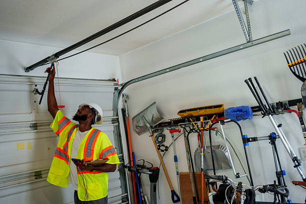 Professional Garage Door Panel Replacement technician working in Riner, VA